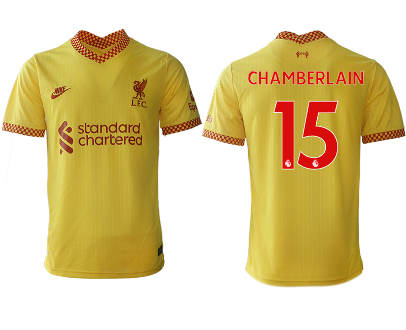 Men 2021-2022 Club Liverpool Second away aaa version yellow #15 Soccer Jersey